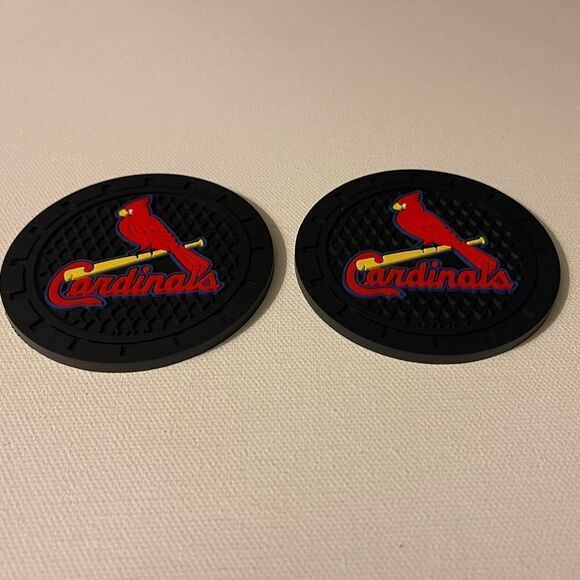MLB St Louis Cardinals car cup Coasters in black Set of 2 NWT - Picture 5 of 7